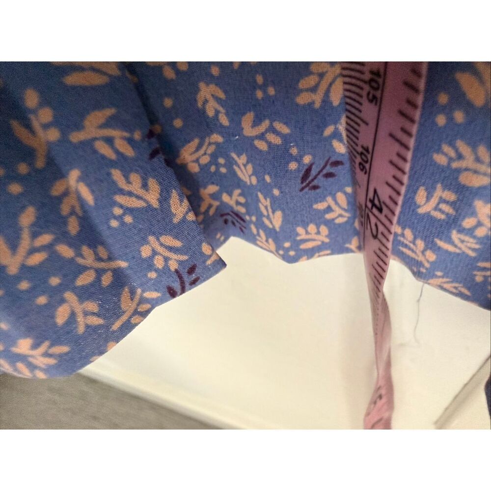 Vtg 70s 80s Prairie Midi Dress Pleated Sheer Floral Cottagecore Boho Ribbon Tie - Picture 7 of 9